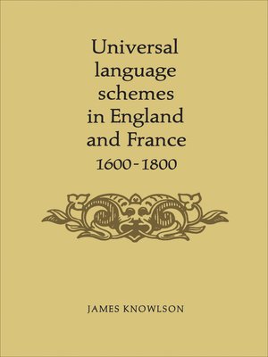 cover image of Universal Language Schemes in England and France 1600-1800